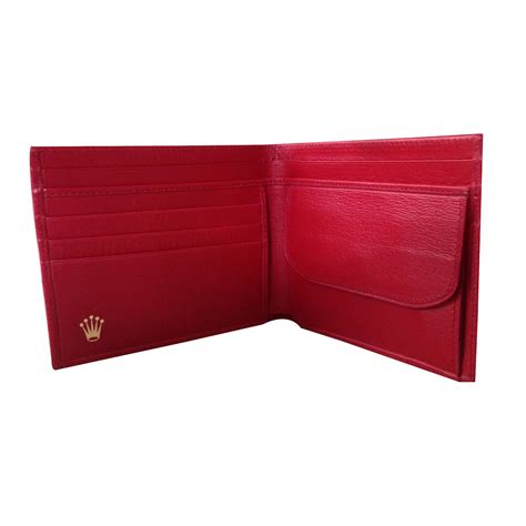 rolex red wallet|rolex leather wallet.